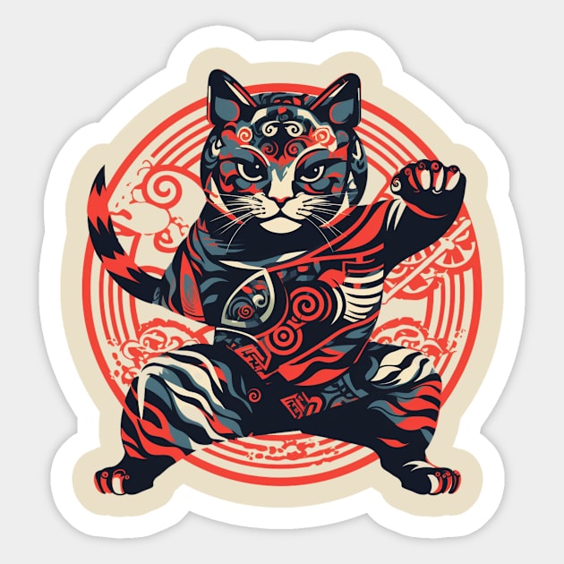 Vector style Edo cat Sticker by SHAKIR GAUTAMA 